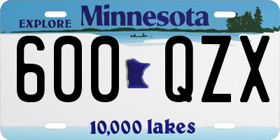 MN license plate 600QZX
