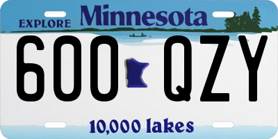 MN license plate 600QZY