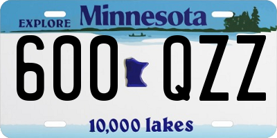 MN license plate 600QZZ