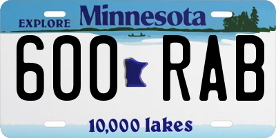 MN license plate 600RAB