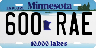 MN license plate 600RAE