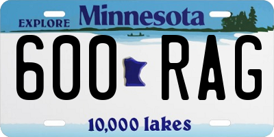 MN license plate 600RAG