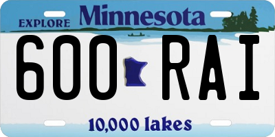 MN license plate 600RAI