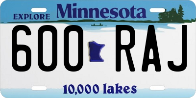 MN license plate 600RAJ