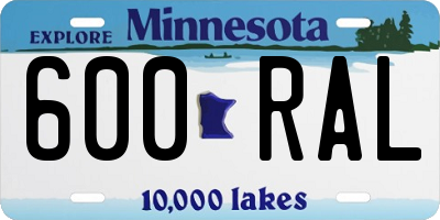 MN license plate 600RAL