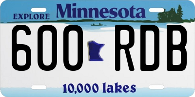 MN license plate 600RDB