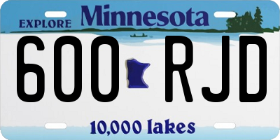 MN license plate 600RJD