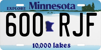 MN license plate 600RJF
