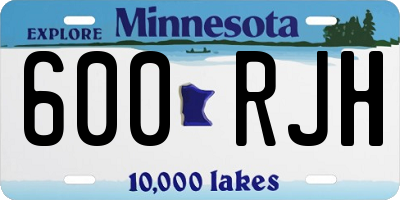 MN license plate 600RJH