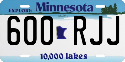 MN license plate 600RJJ