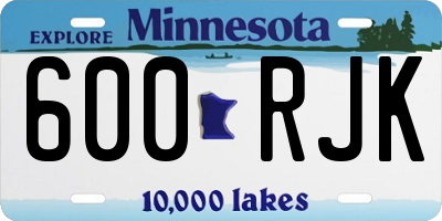 MN license plate 600RJK
