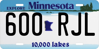 MN license plate 600RJL