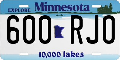 MN license plate 600RJO