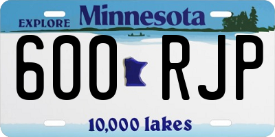 MN license plate 600RJP