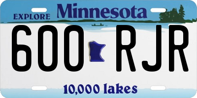 MN license plate 600RJR