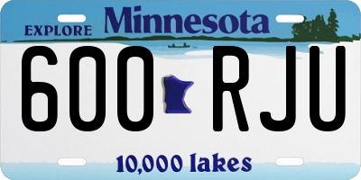 MN license plate 600RJU