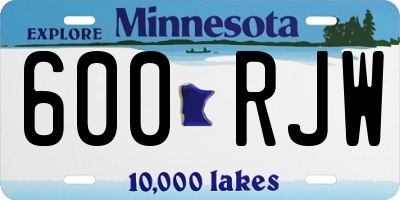 MN license plate 600RJW