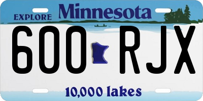 MN license plate 600RJX