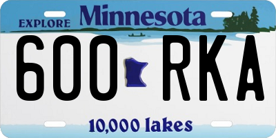 MN license plate 600RKA
