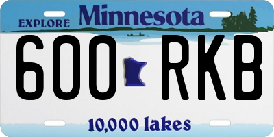 MN license plate 600RKB