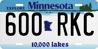 MN license plate 600RKC