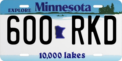 MN license plate 600RKD