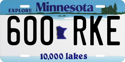 MN license plate 600RKE