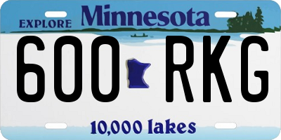MN license plate 600RKG