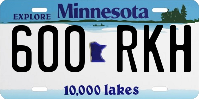 MN license plate 600RKH