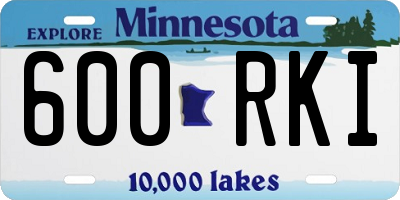 MN license plate 600RKI