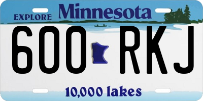 MN license plate 600RKJ
