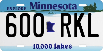 MN license plate 600RKL