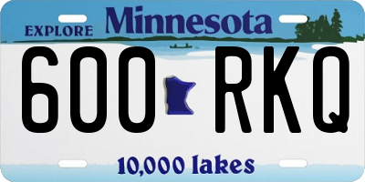 MN license plate 600RKQ