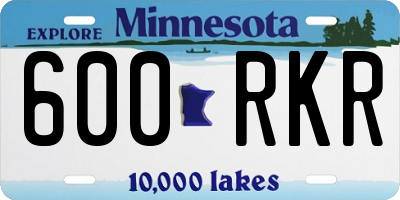 MN license plate 600RKR