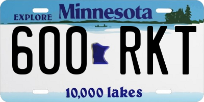 MN license plate 600RKT