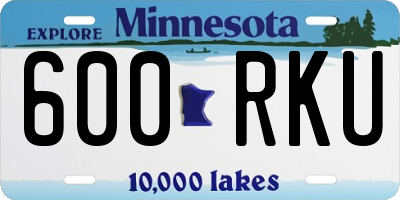 MN license plate 600RKU