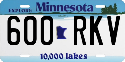 MN license plate 600RKV