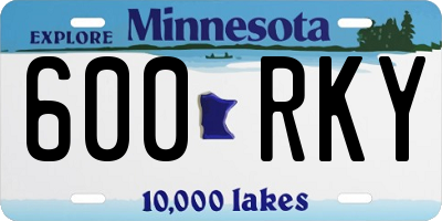 MN license plate 600RKY