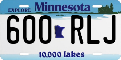 MN license plate 600RLJ