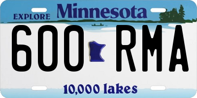 MN license plate 600RMA