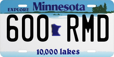 MN license plate 600RMD