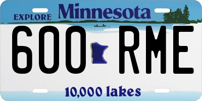 MN license plate 600RME