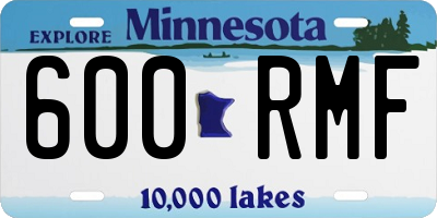 MN license plate 600RMF