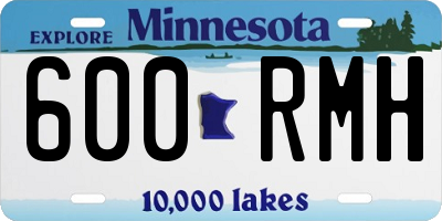MN license plate 600RMH