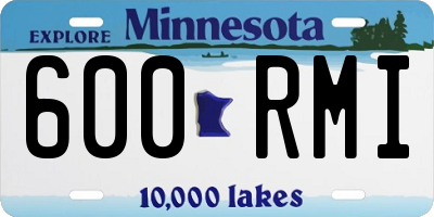 MN license plate 600RMI