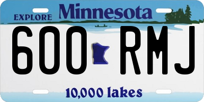 MN license plate 600RMJ