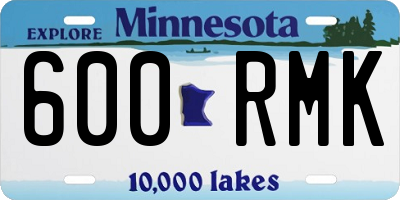 MN license plate 600RMK