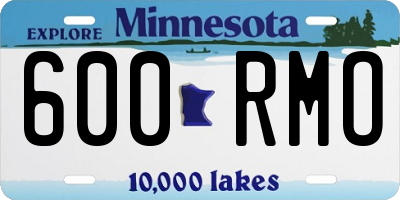 MN license plate 600RMO