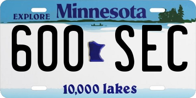 MN license plate 600SEC