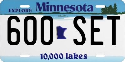 MN license plate 600SET